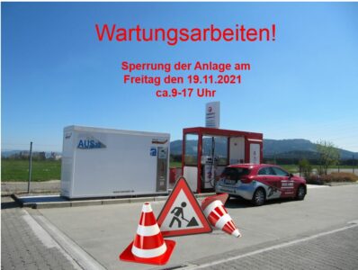 Wartungsarbeiten Tankstelle Deißlingen Freitag 2021-11--19